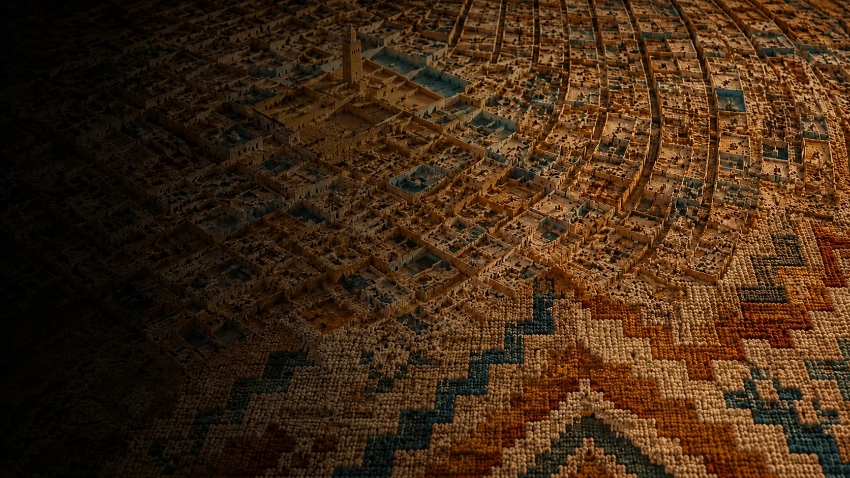 La ville de Ghardaïa se transforme en motifs de tapis de laine